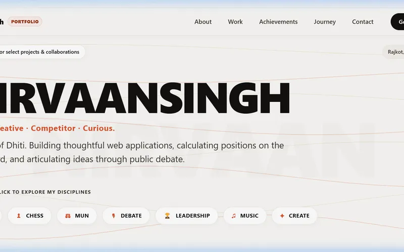 Nirvaansingh | Personal Portfolio & Identity live screenshot