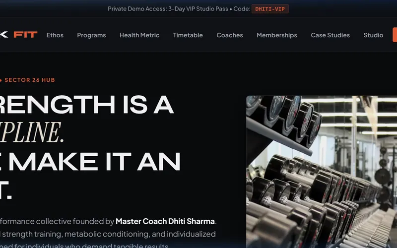PeakFit Studio | High Performance & Strength Collective live screenshot
